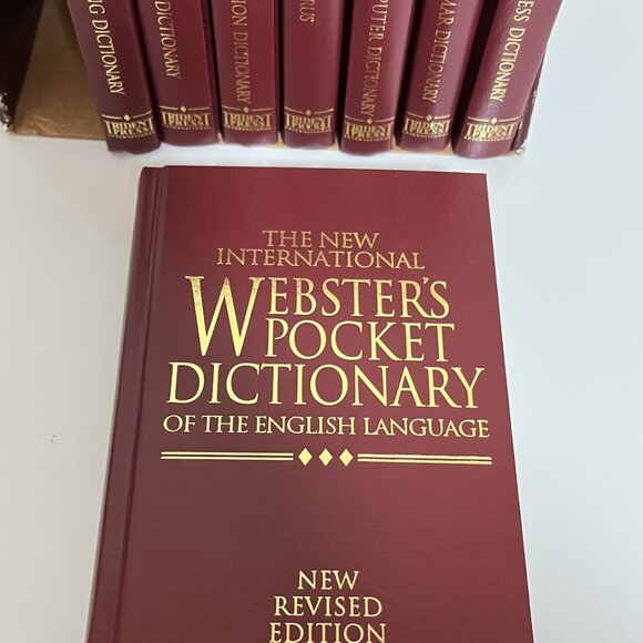 1998 THE NEW INT'L WEBSTER'S POCKET DICTIONARY (8 BOOKS w/ Slip Box) Preowned - Picture 2 of 10